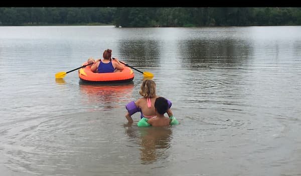 People playing in the water.